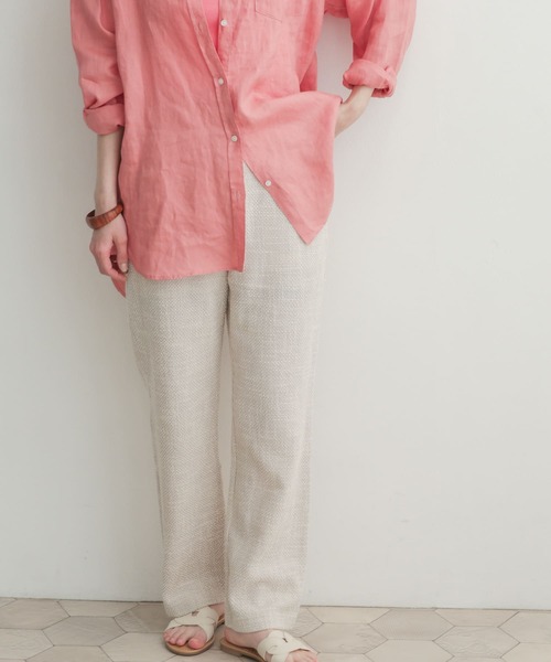 URBAN RESEARCH DOORS（アーバンリサーチドアーズ）の「カットツィードストレートパンツ（その他パンツ・レディース・アイボリー/チャコールグレー・1/0）」の8枚目の写真