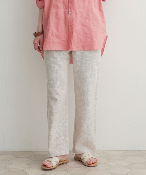 URBAN RESEARCH DOORS（アーバンリサーチドアーズ）の「カットツィードストレートパンツ（その他パンツ・レディース・アイボリー/チャコールグレー・1/0）」の9枚目の写真