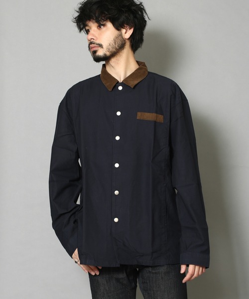 CERCA(チェルカ)の「GW/ツイル衿コーデュロイジャケット(ミリタリージャケット・メンズ・ネイビー/ベージュ/カーキ・LARGE/MEDIUM)」の3枚目の写真