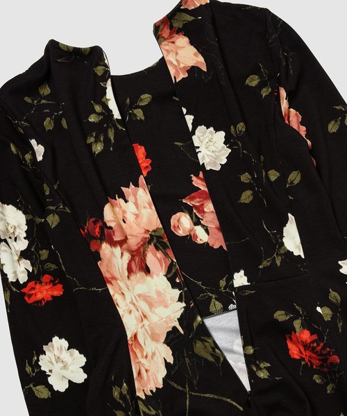 Erdem(アーデム)の「3/4 LENGTH SLV DRS W/ CREW NECK & FLARED SKIRT(ワンピース・レディース・ブラック×ピンク・6/8)」の3枚目の写真