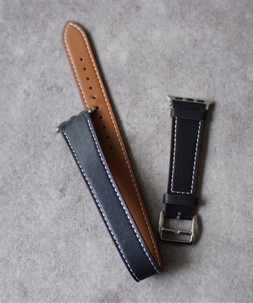 Port(ポート)の「Apple Watch 2重 デザイン ステッチ レザー バンド / アップルウォッチ #(デジタル腕時計・レディース・チャコールグレー/ブラック/ブラック系その他/キャメル・A/B)」の15枚目の写真