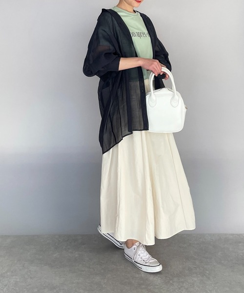 PICCIN（ピッチン）の「ラグランシアーシャツ（シャツ/ブラウス・レディース・モカ/ネイビー/サーモンピンク・M）」の22枚目の写真