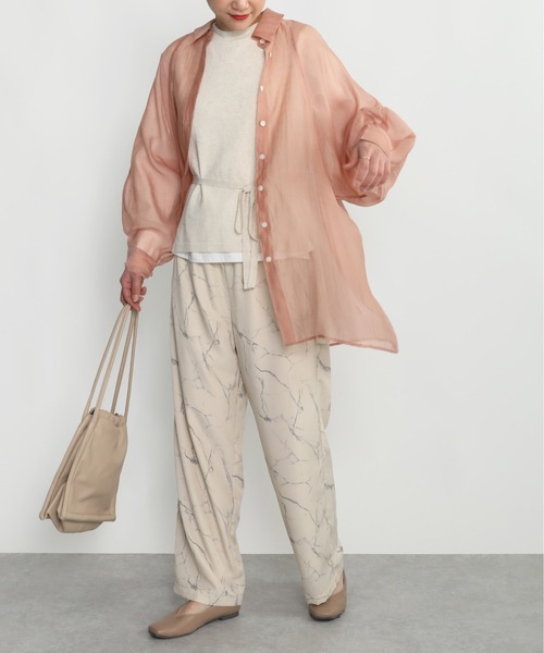 PICCIN（ピッチン）の「ラグランシアーシャツ（シャツ/ブラウス・レディース・モカ/ネイビー/サーモンピンク・M）」の13枚目の写真