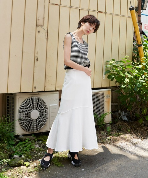 Auntie Rosa Holiday（アンティローザホリデー）の「スクエアジャガードニットタンク（タンクトップ・レディース・オフホワイト/ブルー/オレンジ・FREE）」の8枚目の写真