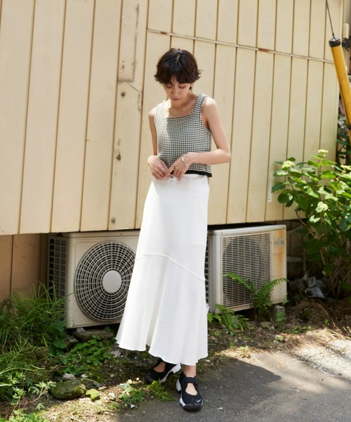 Auntie Rosa Holiday（アンティローザホリデー）の「スクエアジャガードニットタンク（タンクトップ・レディース・オフホワイト/ブルー/オレンジ・FREE）」の9枚目の写真