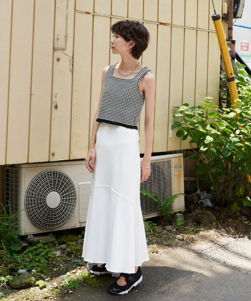 Auntie Rosa Holiday（アンティローザホリデー）の「スクエアジャガードニットタンク（タンクトップ・レディース・オフホワイト/ブルー/オレンジ・FREE）」の10枚目の写真