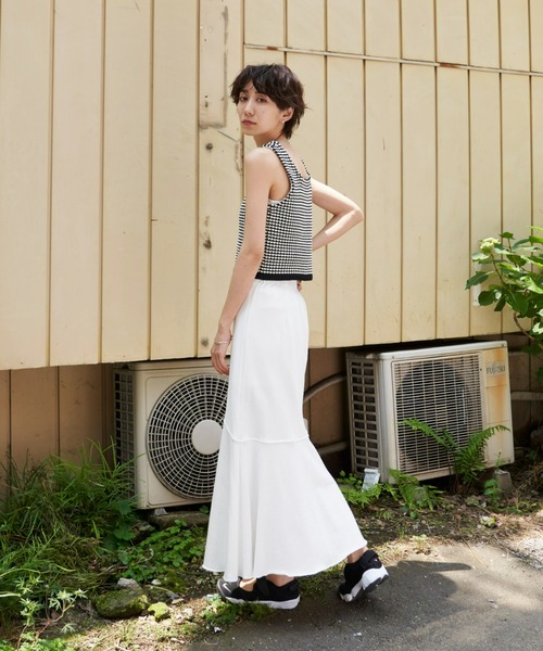 Auntie Rosa Holiday（アンティローザホリデー）の「スクエアジャガードニットタンク（タンクトップ・レディース・オフホワイト/ブルー/オレンジ・FREE）」の12枚目の写真