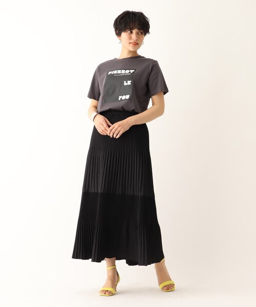 OPAQUE.CLIP（オペークドットクリップ）の「◆【C】ライトタフタ ティアードプリーツスカート（スカート・レディース・キャメル/ブラック/グリーン・40/36/38）」の11枚目の写真