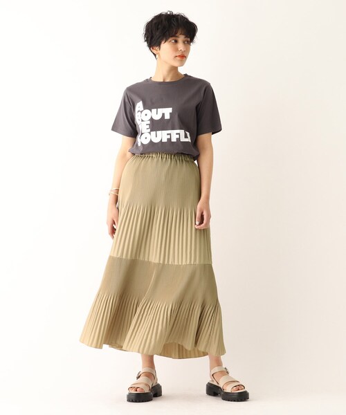 OPAQUE.CLIP（オペークドットクリップ）の「◆【C】ライトタフタ ティアードプリーツスカート（スカート・レディース・キャメル/ブラック/グリーン・40/36/38）」の17枚目の写真