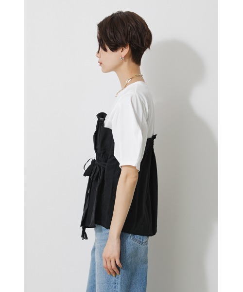 AZUL by moussy（アズールバイマウジー）の「BUSTIER LAYERED TOPS/ビスチェレイヤードトップス（Tシャツ/カットソー・レディース・ブラック/ブラック系その他/ベージュ系その他/イエロー系その他・SMALL/MEDIUM）」の20枚目の写真