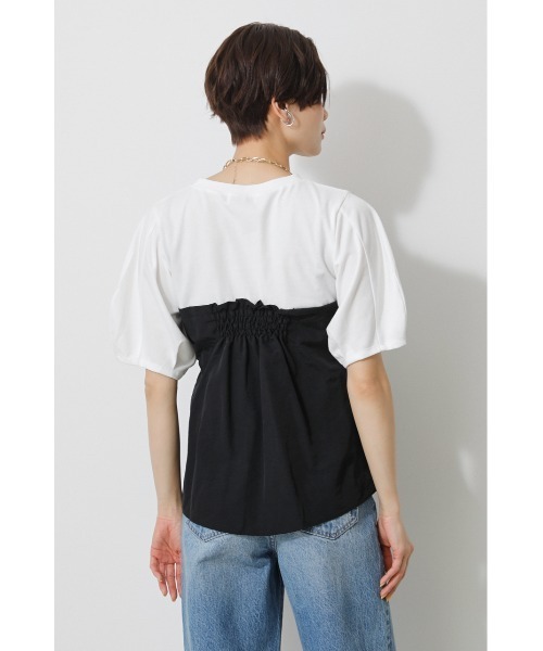 AZUL by moussy（アズールバイマウジー）の「BUSTIER LAYERED TOPS/ビスチェレイヤードトップス（Tシャツ/カットソー・レディース・ブラック/ブラック系その他/ベージュ系その他/イエロー系その他・SMALL/MEDIUM）」の21枚目の写真