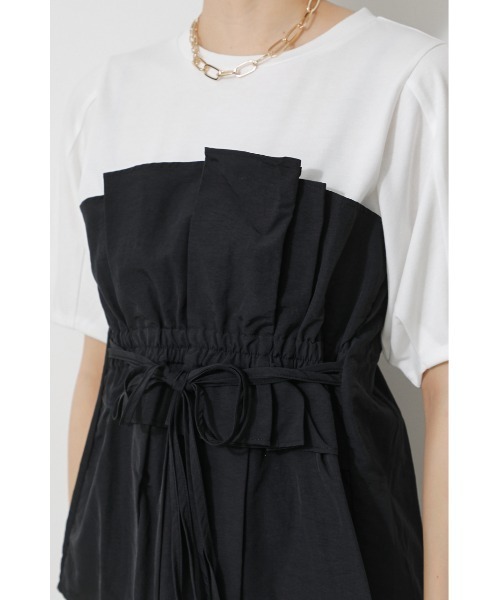AZUL by moussy（アズールバイマウジー）の「BUSTIER LAYERED TOPS/ビスチェレイヤードトップス（Tシャツ/カットソー・レディース・ブラック/ブラック系その他/ベージュ系その他/イエロー系その他・SMALL/MEDIUM）」の22枚目の写真
