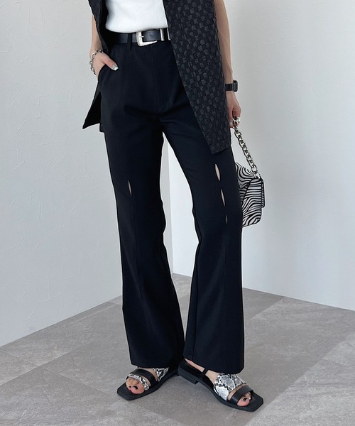 PAGEBOY(ページボーイ)の「CORE / スラッシュフレアスラックス(スラックス・レディース・ブラック/イエロー・SMALL/MEDIUM)」の2枚目の写真