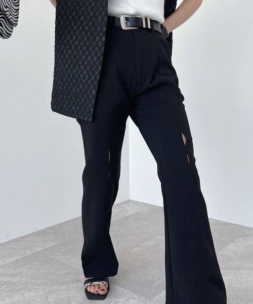 PAGEBOY(ページボーイ)の「CORE / スラッシュフレアスラックス(スラックス・レディース・ブラック/イエロー・SMALL/MEDIUM)」の12枚目の写真