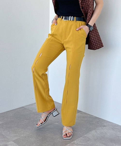 PAGEBOY(ページボーイ)の「CORE / スラッシュフレアスラックス(スラックス・レディース・ブラック/イエロー・SMALL/MEDIUM)」の13枚目の写真