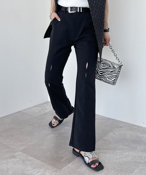 PAGEBOY(ページボーイ)の「CORE / スラッシュフレアスラックス(スラックス・レディース・ブラック/イエロー・SMALL/MEDIUM)」の3枚目の写真