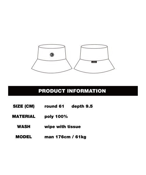 BASIC COTTON（ベーシックコットン）の「【BASIC COTTON/ベーシックコットン】NYLON BUCKET HAT/バケハ バケットハット ロゴバケハ 黒  韓国ブランド 韓国ファッション（ハット・メンズ・ブラック・ONE SIZE）」の20枚目の写真