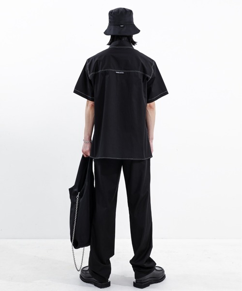 BASIC COTTON（ベーシックコットン）の「【BASIC COTTON/ベーシックコットン】NYLON BUCKET HAT/バケハ バケットハット ロゴバケハ 黒  韓国ブランド 韓国ファッション（ハット・メンズ・ブラック・ONE SIZE）」の16枚目の写真