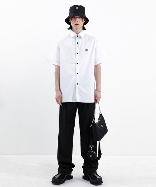 BASIC COTTON（ベーシックコットン）の「【BASIC COTTON/ベーシックコットン】NYLON BUCKET HAT/バケハ バケットハット ロゴバケハ 黒  韓国ブランド 韓国ファッション（ハット・メンズ・ブラック・ONE SIZE）」の3枚目の写真