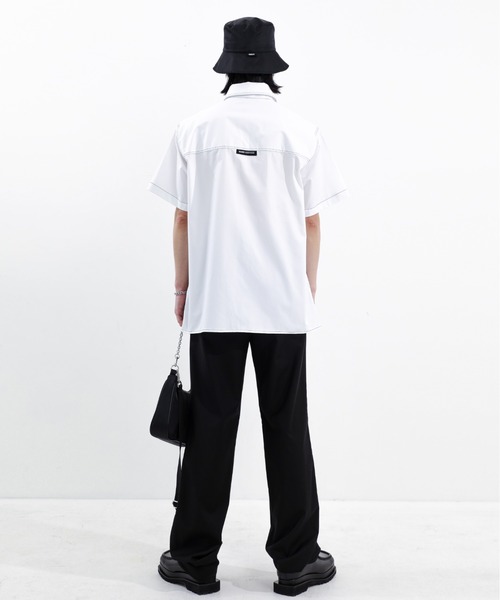 BASIC COTTON（ベーシックコットン）の「【BASIC COTTON/ベーシックコットン】NYLON BUCKET HAT/バケハ バケットハット ロゴバケハ 黒  韓国ブランド 韓国ファッション（ハット・メンズ・ブラック・ONE SIZE）」の7枚目の写真