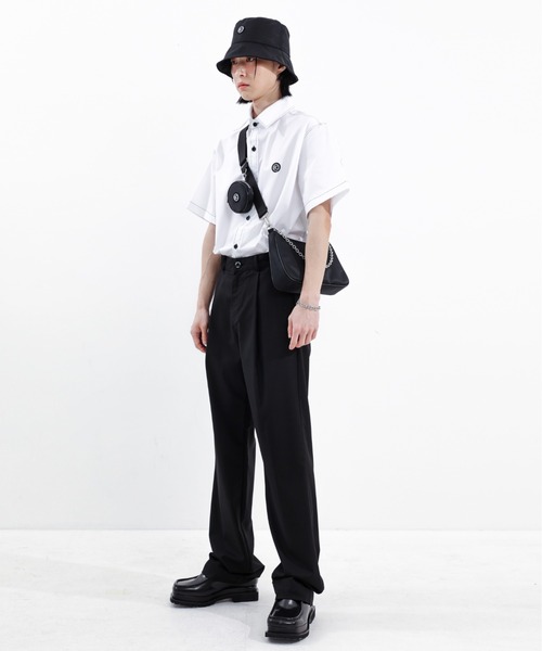 BASIC COTTON（ベーシックコットン）の「【BASIC COTTON/ベーシックコットン】NYLON BUCKET HAT/バケハ バケットハット ロゴバケハ 黒  韓国ブランド 韓国ファッション（ハット・メンズ・ブラック・ONE SIZE）」の17枚目の写真