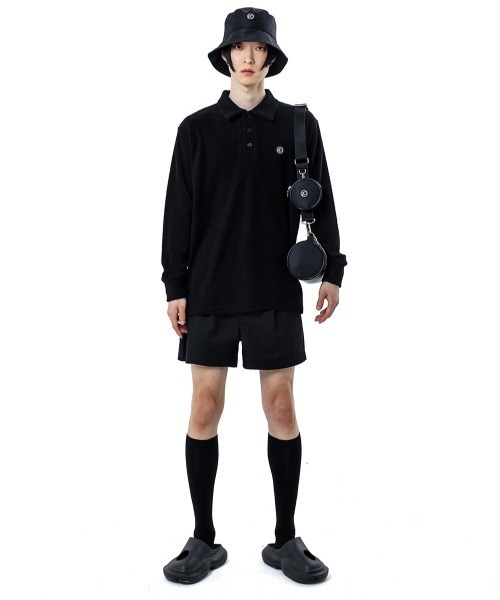 BASIC COTTON（ベーシックコットン）の「【BASIC COTTON/ベーシックコットン】NYLON BUCKET HAT/バケハ バケットハット ロゴバケハ 黒  韓国ブランド 韓国ファッション（ハット・メンズ・ブラック・ONE SIZE）」の22枚目の写真