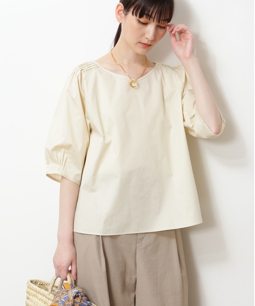 human woman(ヒューマンウーマン)の「◆ピンタックブラウス(シャツ/ブラウス・レディース・ブルー/ネイビー/ホワイト系その他・MEDIUM)」の2枚目の写真