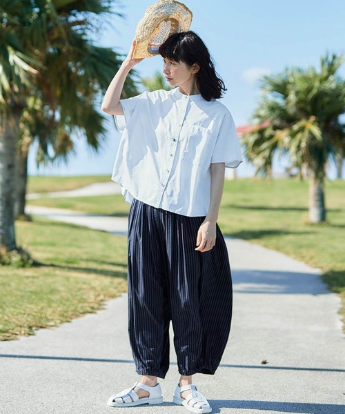 ブラウス シャツ サニークラウズ　デルフィニウムのロングシャツ「レディース」 レディース Sunny clouds ブラウス シャツ サニークラウズ デルフィニウムの