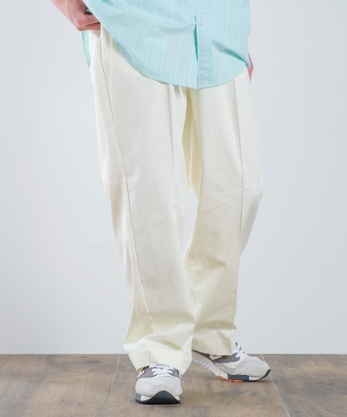 improves(インプローブス)の「ツイル ワイド チノ カラーパンツ(チノパンツ・メンズ・チャコールグレー/レッド/ワイン/ブラック/オレンジ/キナリ/ベージュ/マスタード/ダークグリーン/ブルー・MEDIUM/LARGE)」の2枚目の写真