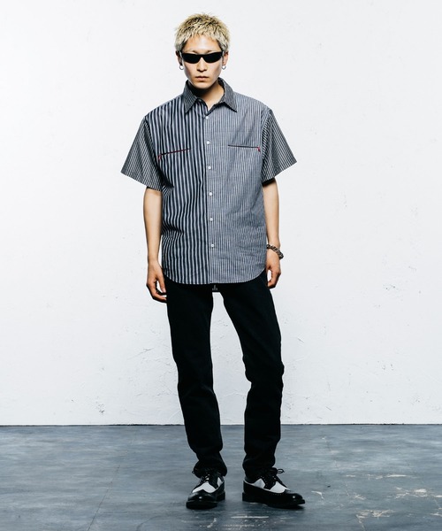 FTW(エフティダブリュー)の「MULTI STRIPE S/S SHIRT(シャツ/ブラウス・メンズ・ブラック/ブルー・MEDIUM/LARGE)」の15枚目の写真