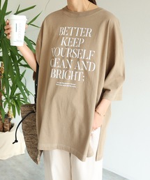 andme | コットン半袖オーバーサイズロゴプリントTシャツ(Tシャツ/カットソー)