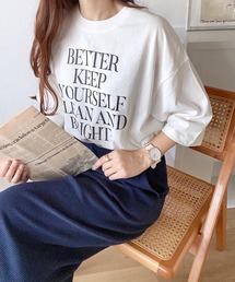 andme | コットン半袖オーバーサイズロゴプリントTシャツ(Tシャツ/カットソー)