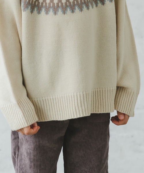 pairmanon（ペアマノン）の「【かぞくおそろい】フェアアイル柄プルオーバーニット（ニット/セーター・キッズ・ブラウン/ブルー系その他3/ベージュ・100/130/110/140/150/120/90）」の12枚目の写真