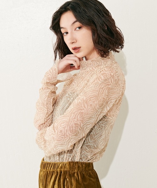 Lui's（ルイス）の「ゼブラプリントシアートップス（Tシャツ/カットソー・レディース・ベージュ/ブラウン・FREE）」の19枚目の写真