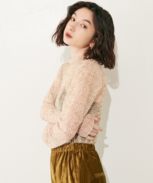 Lui's（ルイス）の「ゼブラプリントシアートップス（Tシャツ/カットソー・レディース・ベージュ/ブラウン・FREE）」の13枚目の写真