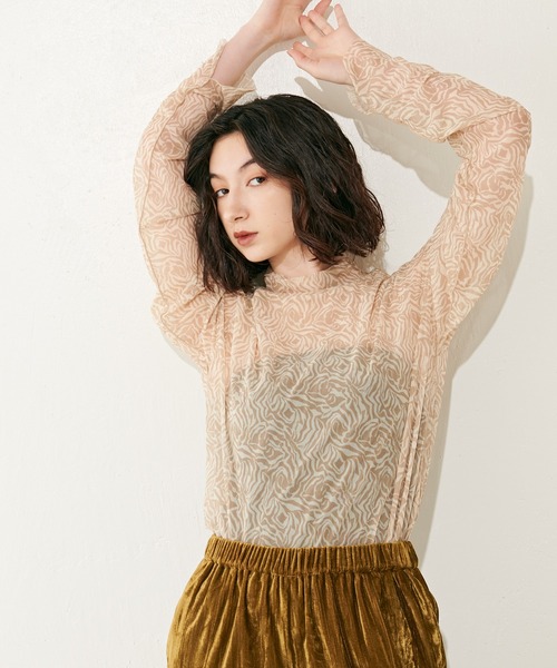 Lui's（ルイス）の「ゼブラプリントシアートップス（Tシャツ/カットソー・レディース・ベージュ/ブラウン・FREE）」の22枚目の写真