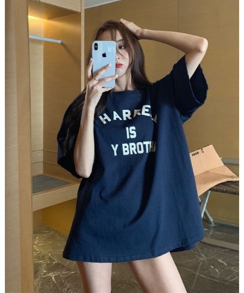 Ritzy(リッツィー)の「ロゴプリントTシャツ(Tシャツ/カットソー・レディース・ホワイト/ネイビー/杢グレー・FREE/XL)」の7枚目の写真