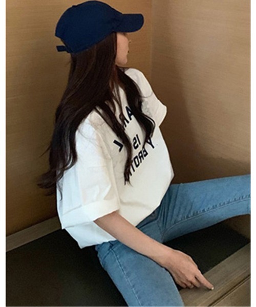 Ritzy(リッツィー)の「ロゴプリントTシャツ(Tシャツ/カットソー・レディース・ホワイト/ネイビー/杢グレー・FREE/XL)」の5枚目の写真