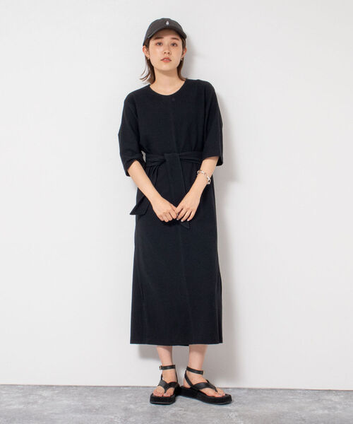 Rie Miller（リエミラー）の「ブロックインレーラップワンピース（ワンピース・レディース・チャコールグレー/ブラック・38）」の9枚目の写真