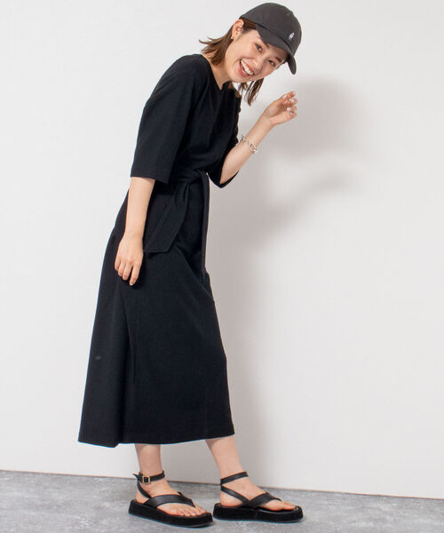 Rie Miller（リエミラー）の「ブロックインレーラップワンピース（ワンピース・レディース・チャコールグレー/ブラック・38）」の10枚目の写真