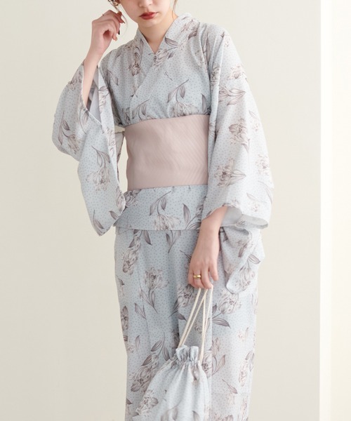 natural couture(ナチュラルクチュール)の「WEB限定/差し込むだけで華やか 6枚羽リボン結び帯(和装小物・レディース・ベージュ/グレー/レッド/イエロー・FREE)」の7枚目の写真