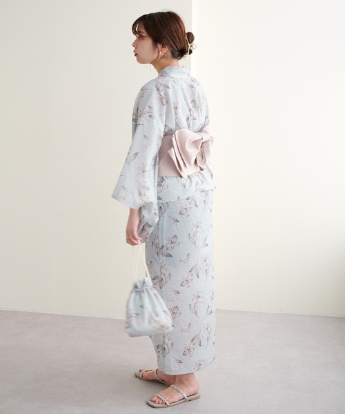 natural couture(ナチュラルクチュール)の「WEB限定/差し込むだけで華やか 6枚羽リボン結び帯(和装小物・レディース・ベージュ/グレー/レッド/イエロー・FREE)」の8枚目の写真