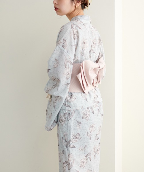 natural couture(ナチュラルクチュール)の「WEB限定/差し込むだけで華やか 6枚羽リボン結び帯(和装小物・レディース・ベージュ/グレー/レッド/イエロー・FREE)」の6枚目の写真