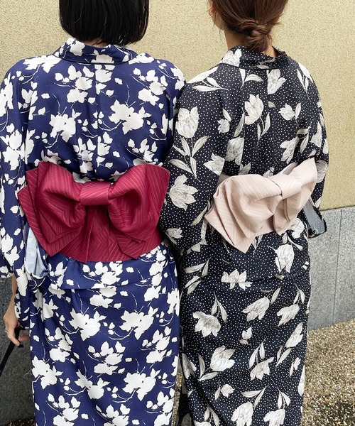 natural couture(ナチュラルクチュール)の「WEB限定/差し込むだけで華やか 6枚羽リボン結び帯(和装小物・レディース・ベージュ/グレー/レッド/イエロー・FREE)」の11枚目の写真