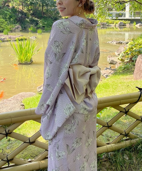 natural couture(ナチュラルクチュール)の「WEB限定/差し込むだけで華やか 6枚羽リボン結び帯(和装小物・レディース・ベージュ/グレー/レッド/イエロー・FREE)」の9枚目の写真