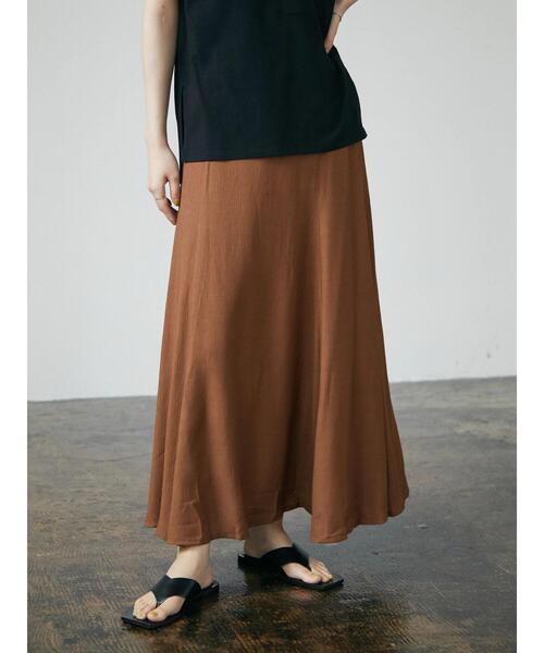 CRAFT STANDARD BOUTIQUE(クラフトスタンダードブティック)の「楊柳イージースカート *(スカート・レディース・ブラック/ブラウン・M/L)」の8枚目の写真