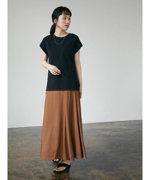 CRAFT STANDARD BOUTIQUE(クラフトスタンダードブティック)の「楊柳イージースカート *(スカート・レディース・ブラック/ブラウン・M/L)」の10枚目の写真