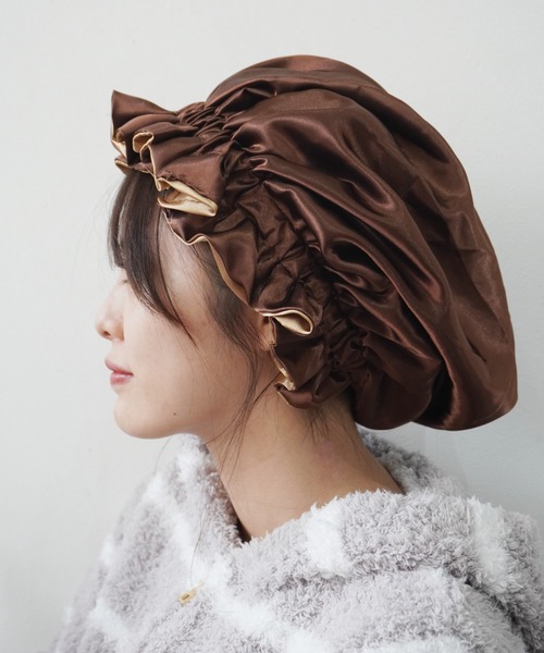 Port（ポート）の「ギャザー ナイトキャップ / ヘアボンネット_（その他ルームウェア・レディース・レッド/ブラック/ブラウン/アイボリー/ベージュ/ブラウン系その他・FREE）」の10枚目の写真