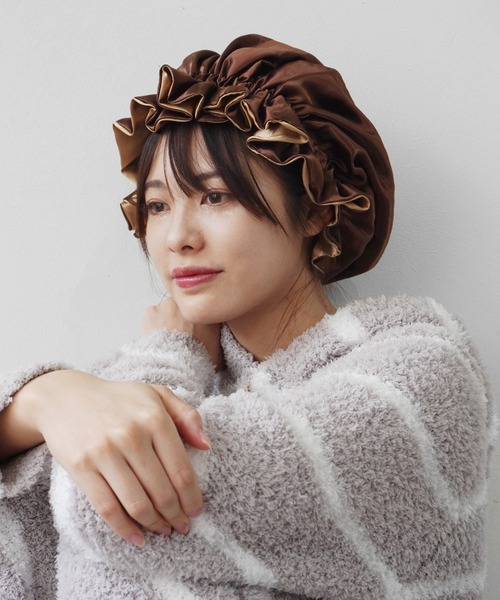 Port（ポート）の「ギャザー ナイトキャップ / ヘアボンネット_（その他ルームウェア・レディース・レッド/ブラック/ブラウン/アイボリー/ベージュ/ブラウン系その他・FREE）」の14枚目の写真