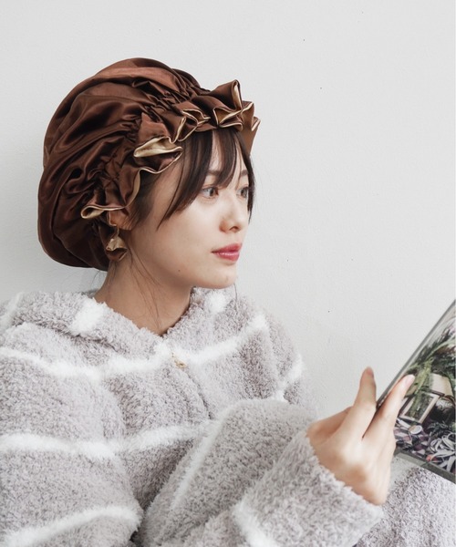 Port（ポート）の「ギャザー ナイトキャップ / ヘアボンネット_（その他ルームウェア・レディース・レッド/ブラック/ブラウン/アイボリー/ベージュ/ブラウン系その他・FREE）」の15枚目の写真